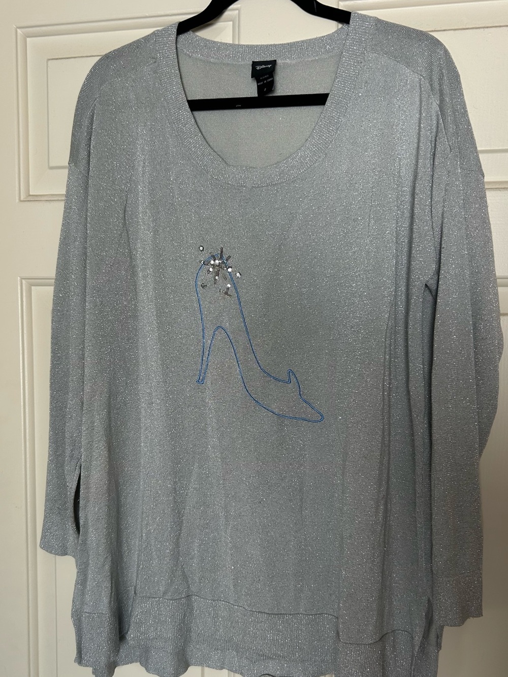Torrid + Disney Cinderella Silver Glitter Shoe-Embellished Top